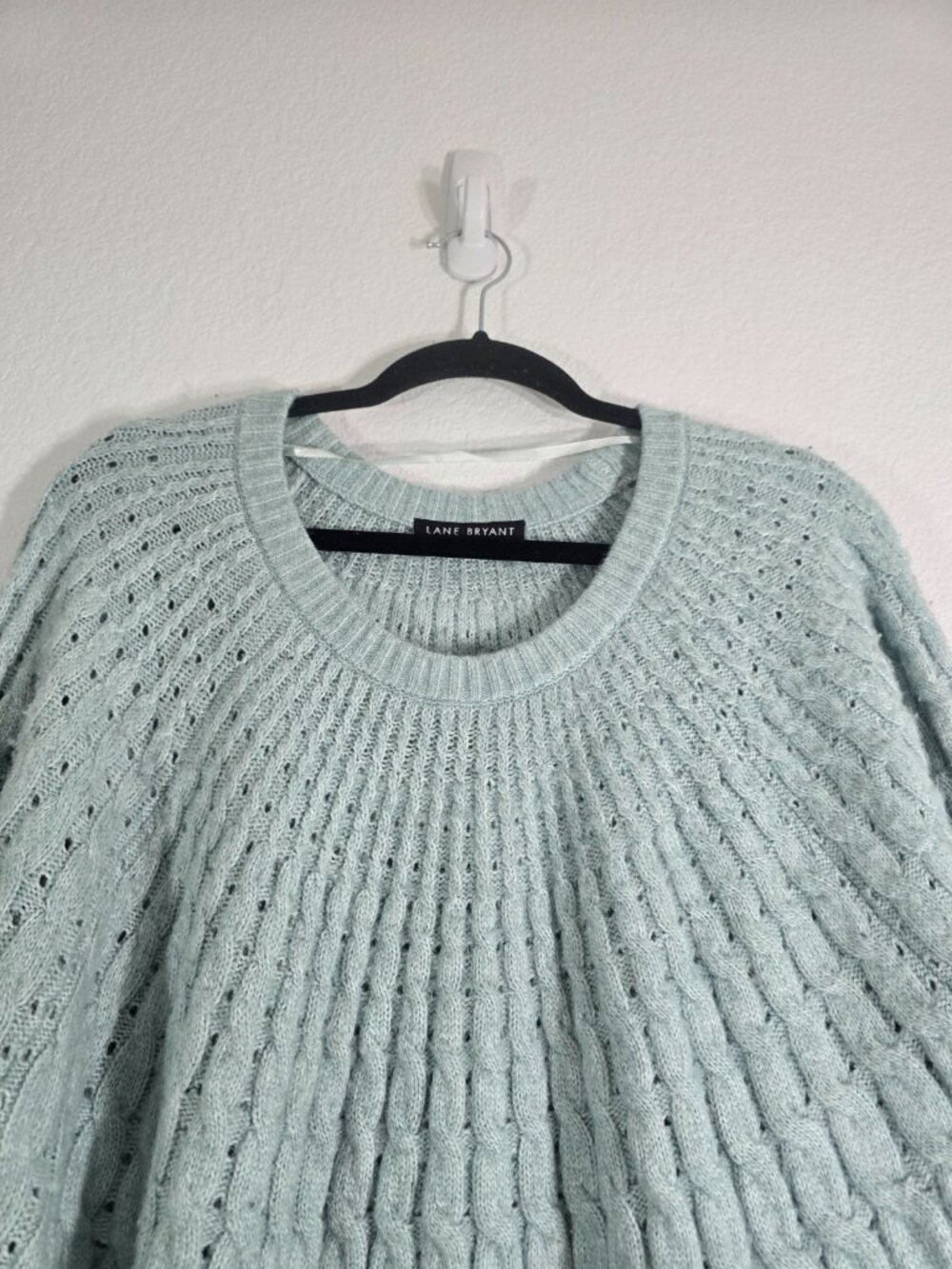 Lane Bryant Cable Knit Sweater Women Plus Size 22-24 Blue Pullover Fall Winter - Picture 2 of 7